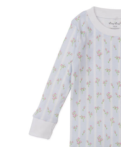 Ribbon Stripe Bouquets Snug-Fit Long Pajama Set