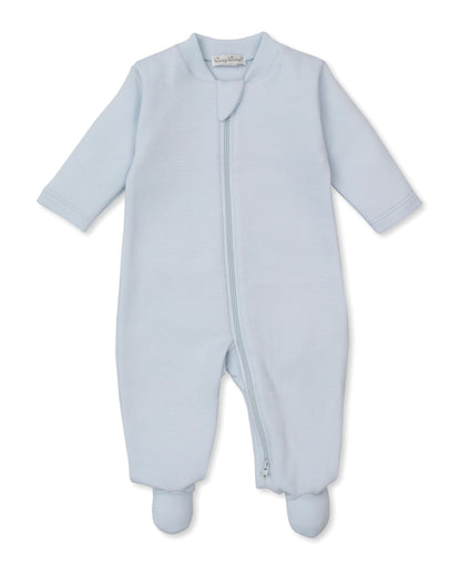 Sweet Homecoming Jacquard Footie: Light Blue