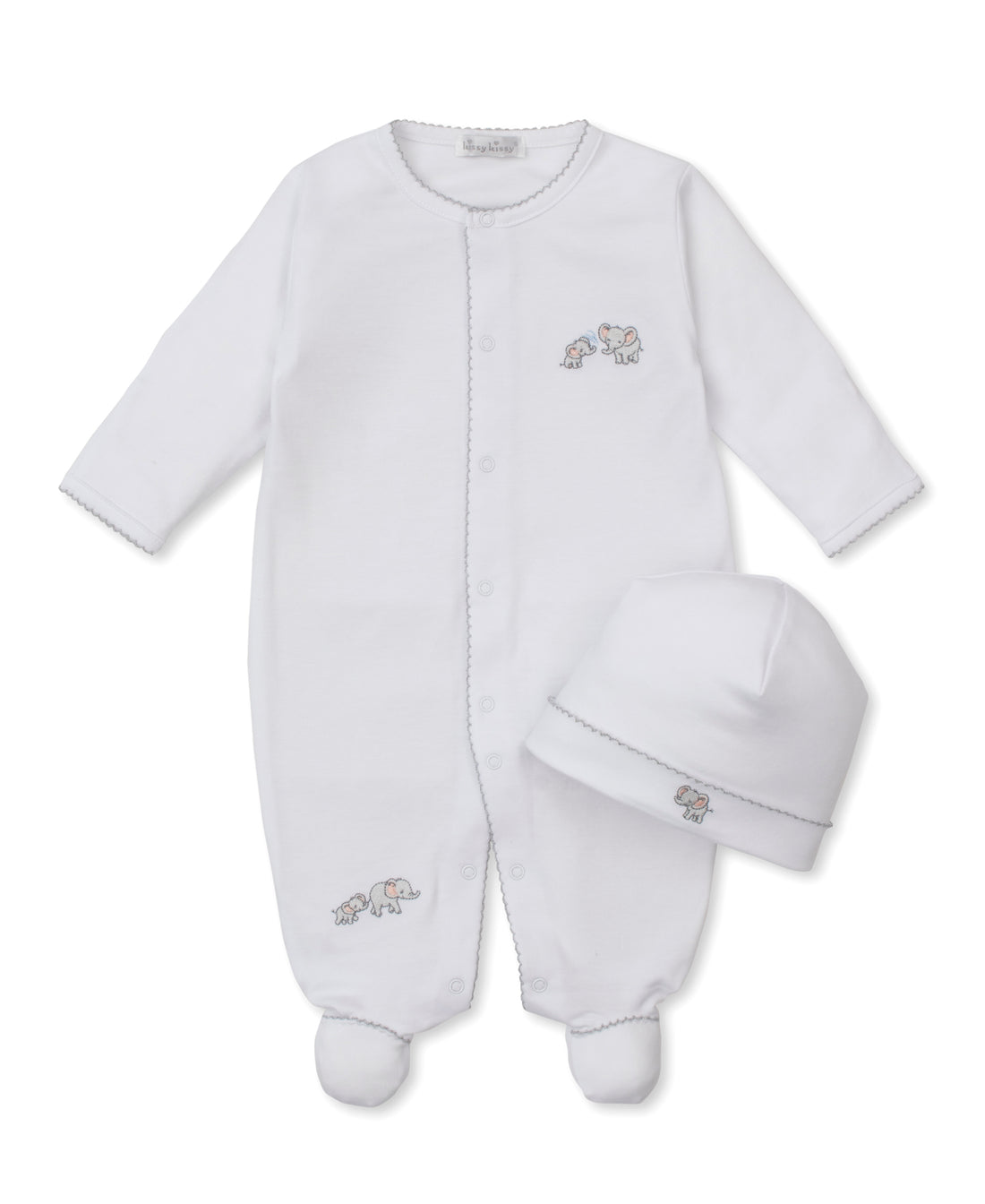 Elephant Esprit Embroidered Footie &amp; Hat Set