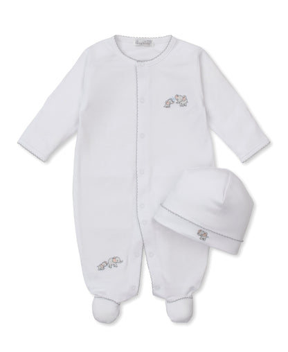 Elephant Esprit Embroidered Footie &amp; Hat Set
