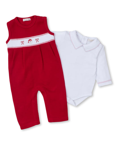 CLB Holiday Medley 2-Piece Overall Set with Hand Embroidery