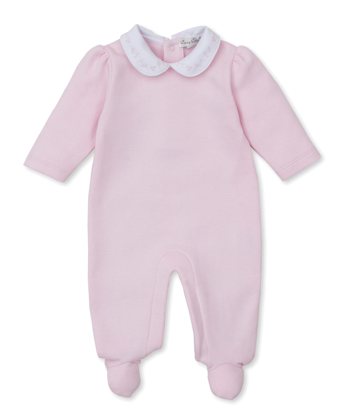 Sweet Homecoming Jacquard Footie: Light Pink