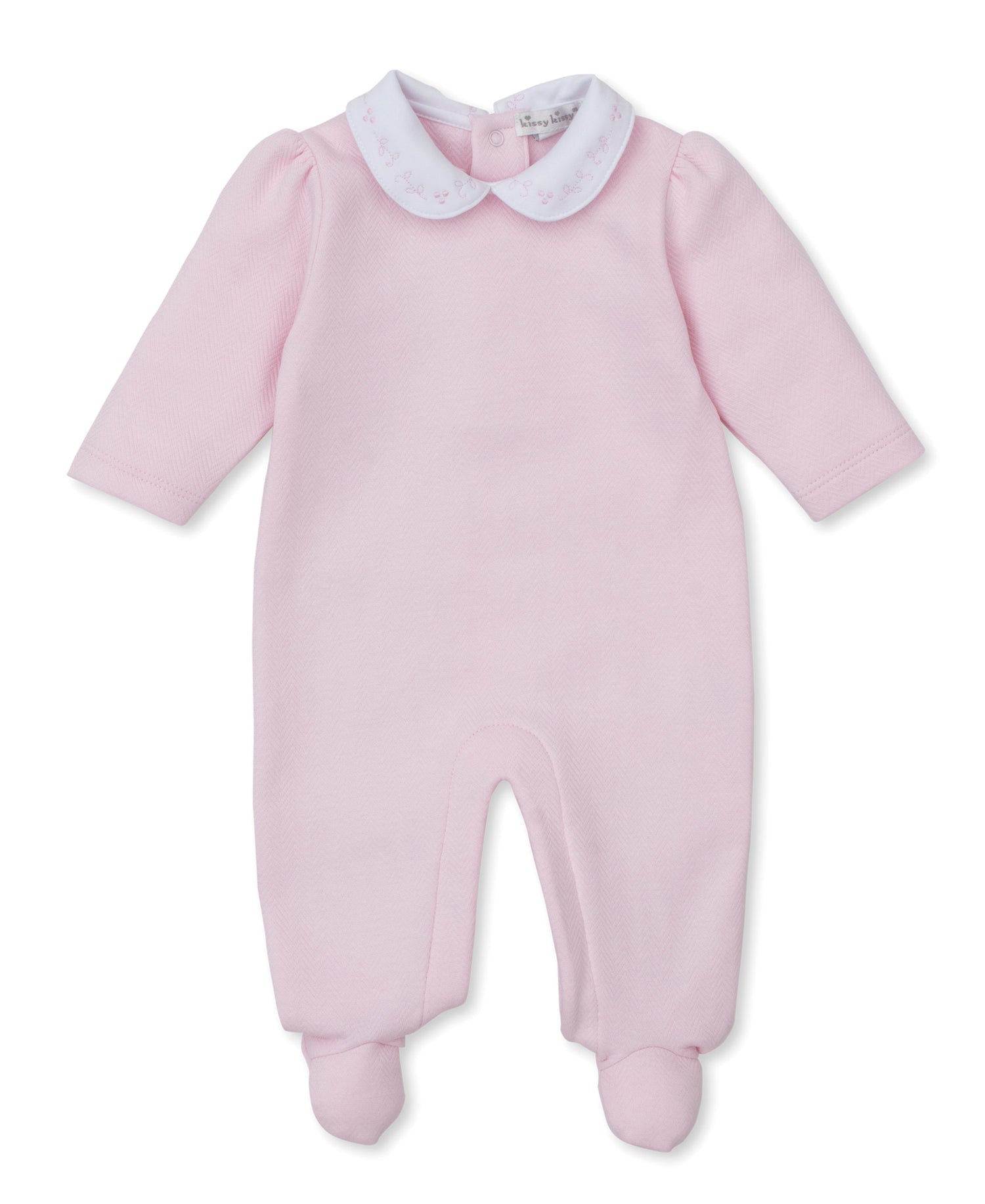 Sweet Homecoming Jacquard Footie: Light Pink