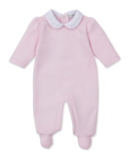 Sweet Homecoming Jacquard Footie: Light Pink