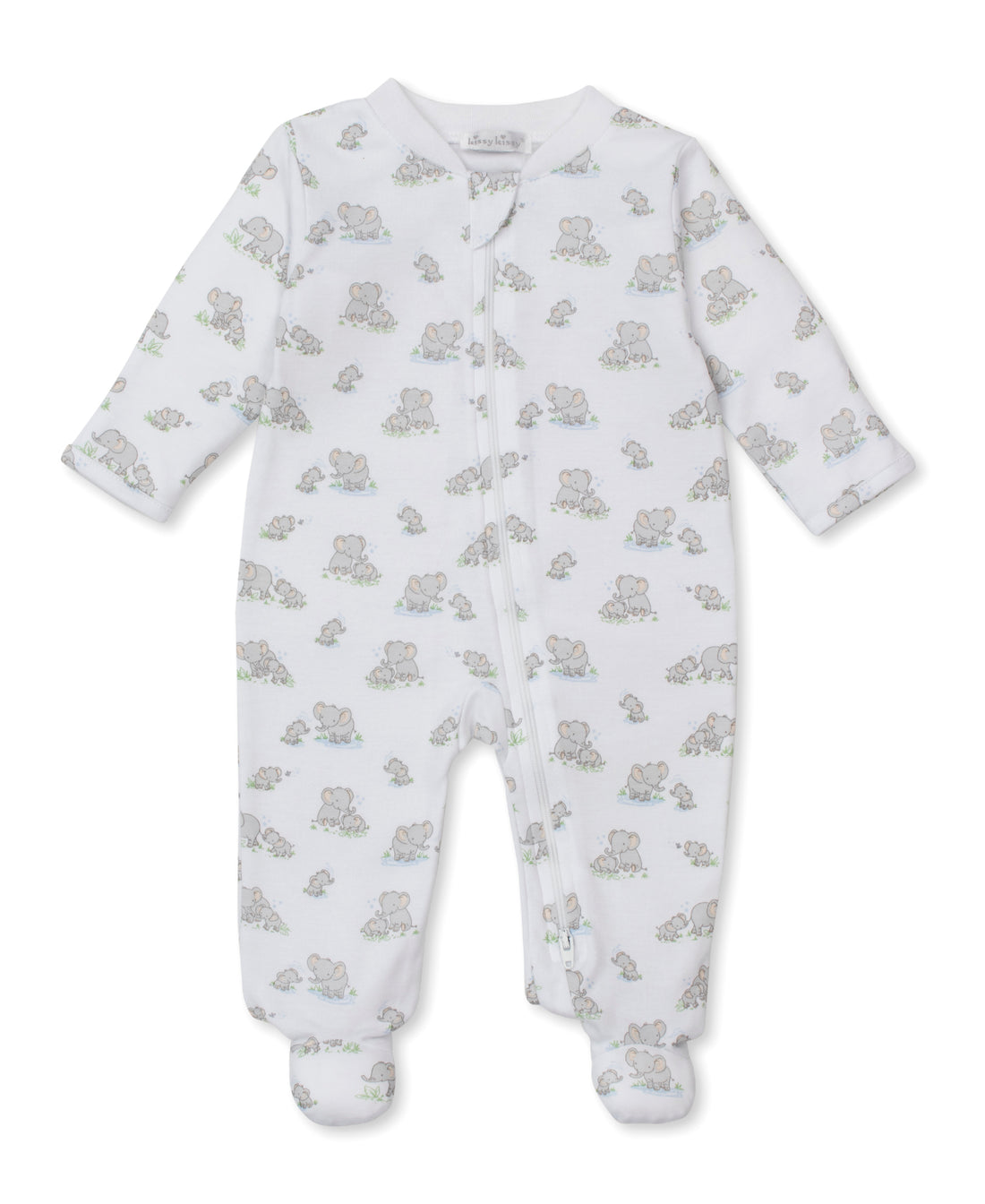 Elephant Esprit Print Zipper Footie