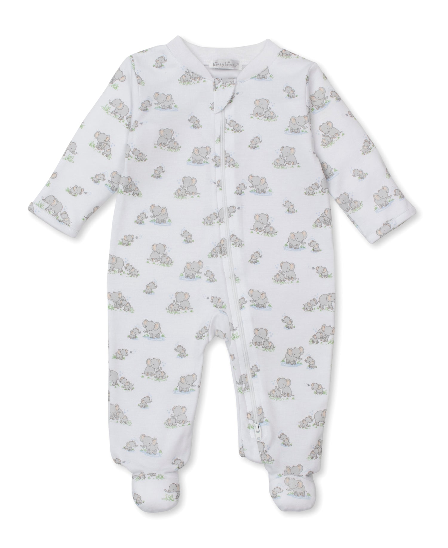 Elephant Esprit Print Zipper Footie