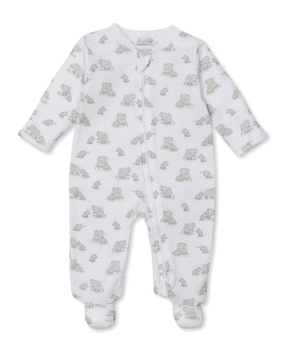 Elephant Esprit Print Zipper Footie