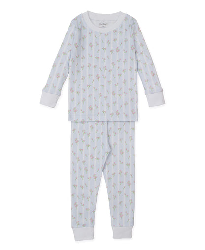 Ribbon Stripe Bouquets Snug-Fit Long Pajama Set