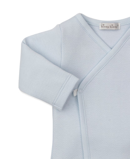 Sweet Homecoming Jacquard Pant Set: Light Blue