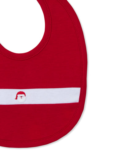 CLB Holiday Medley Hand Embroidered Bib: Red