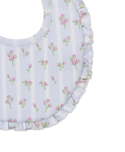 Ribbon Stripe Bouquets Ruffle Bib