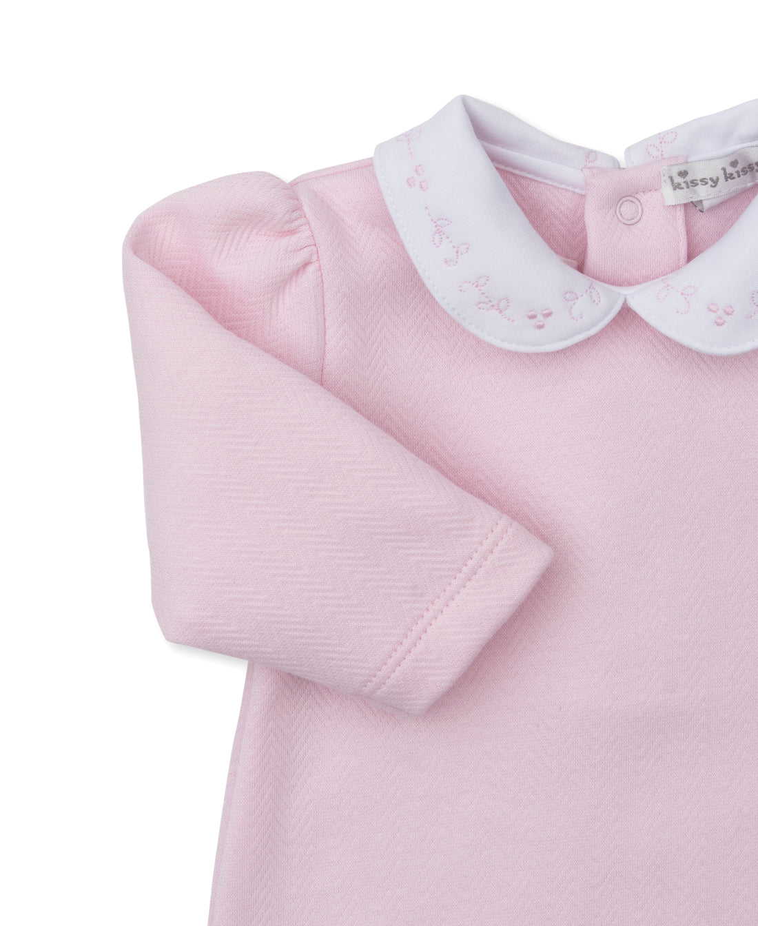Sweet Homecoming Jacquard Footie: Light Pink