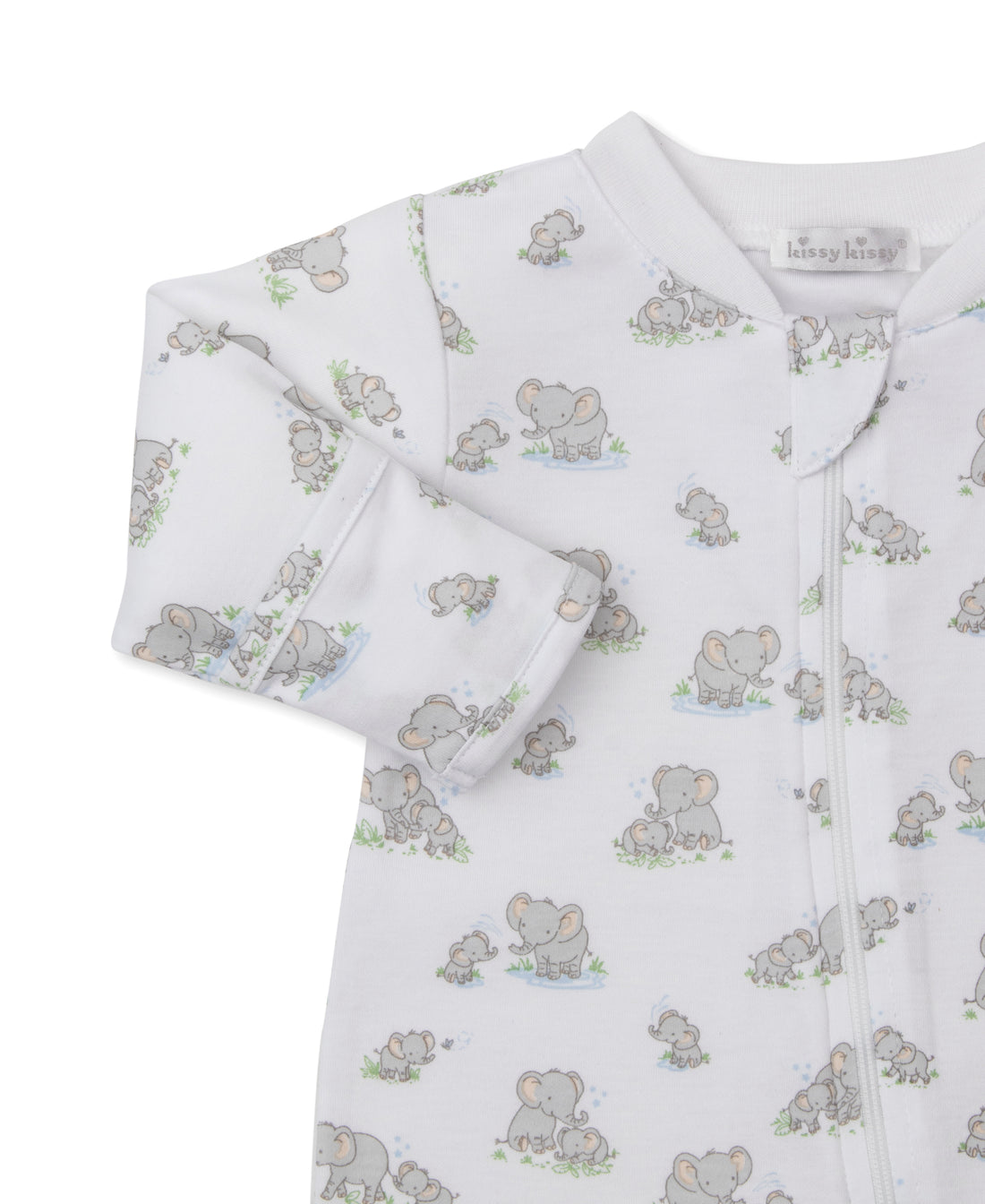 Elephant Esprit Print Zipper Footie