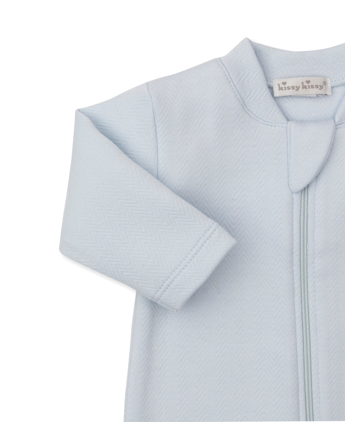 Sweet Homecoming Jacquard Footie: Light Blue