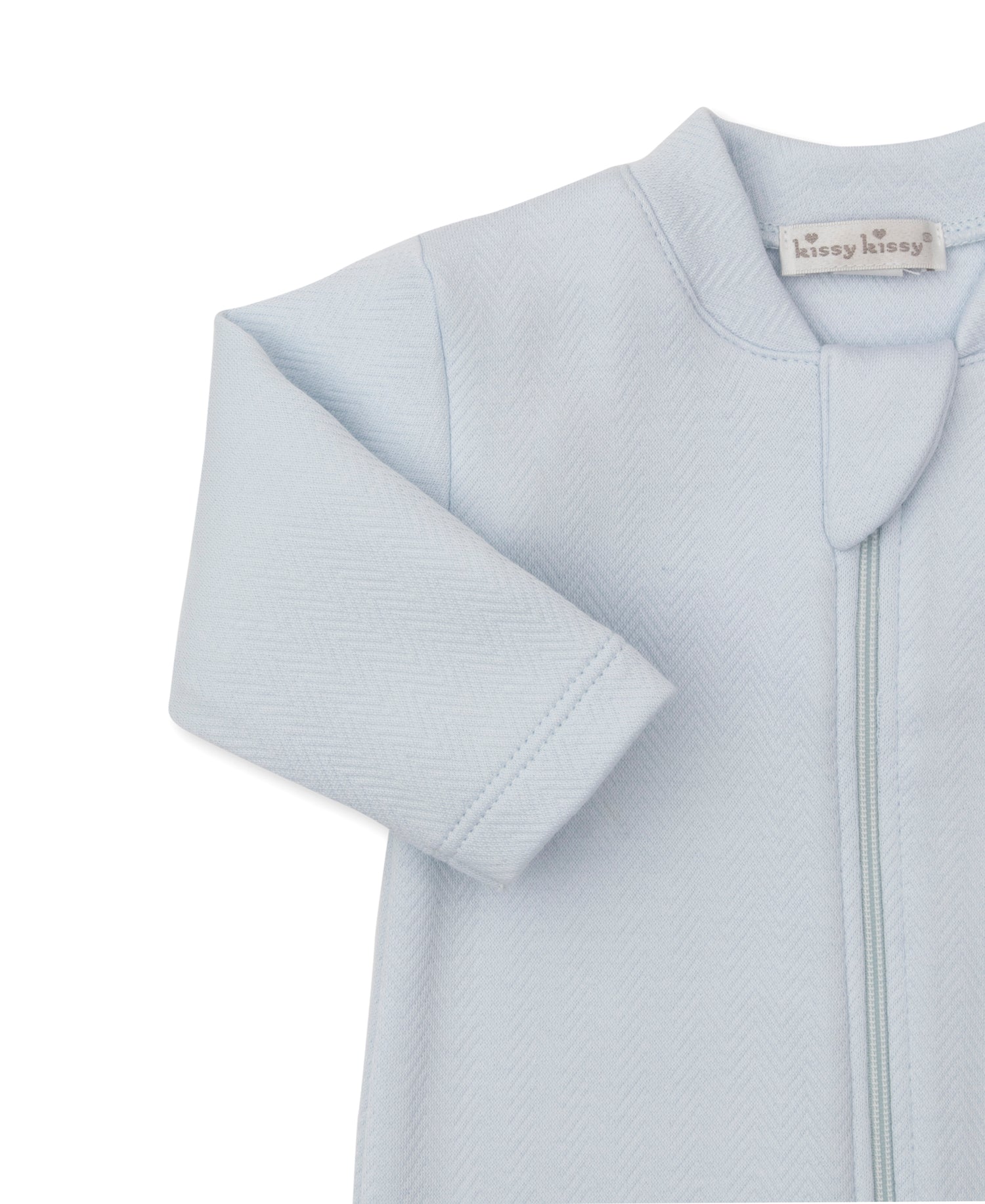 Sweet Homecoming Jacquard Footie: Light Blue