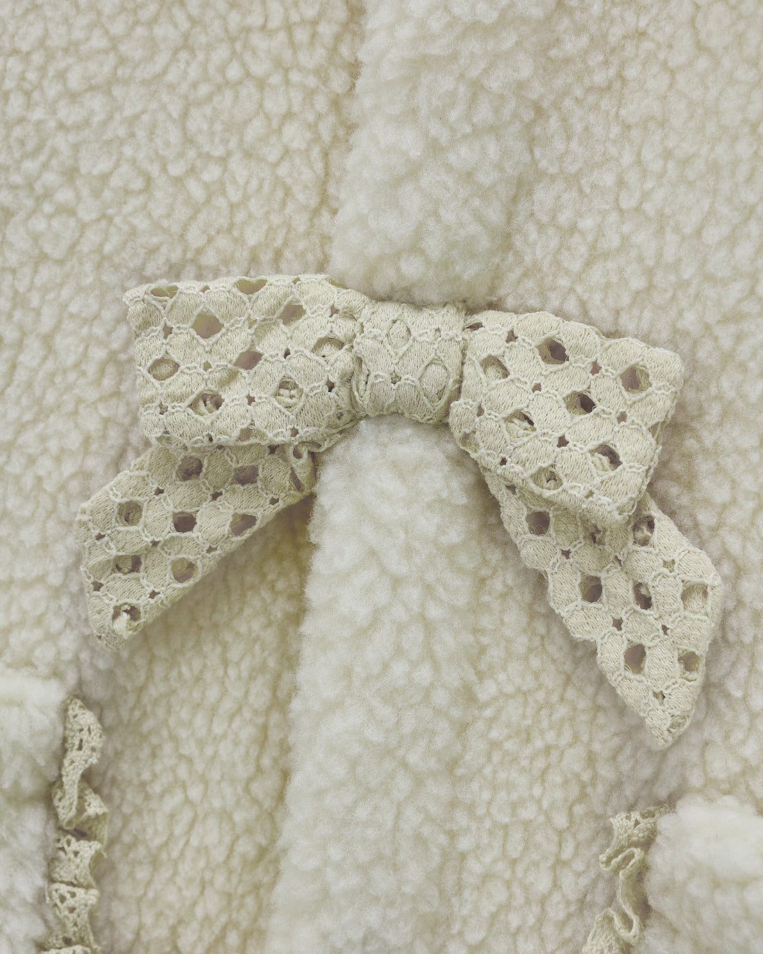 Shearling Collared Coat: Natural