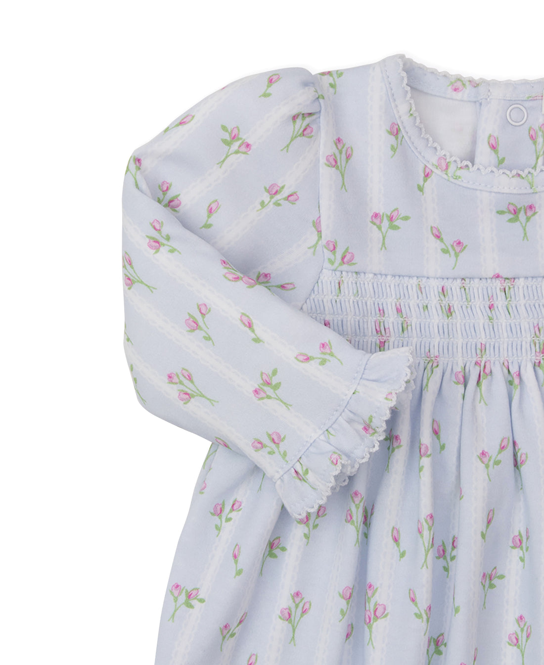 Ribbon Stripe Bouquets Smocked Dress with Diaper Cover