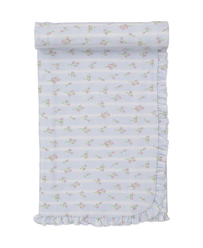 Ribbon Stripe Bouquets Ruffle Baby Blanket