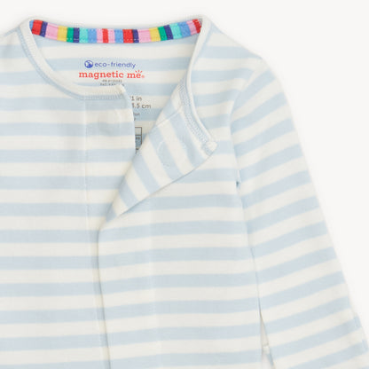 Blue Stripe Organic Cotton Footie