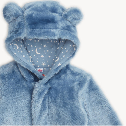 Winter Sky Minky Bear Footie