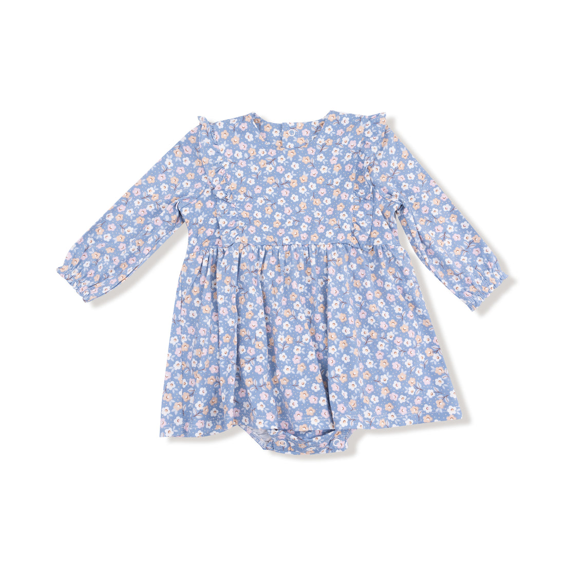 Country Calico Ruffle LS Bodysuit Dress