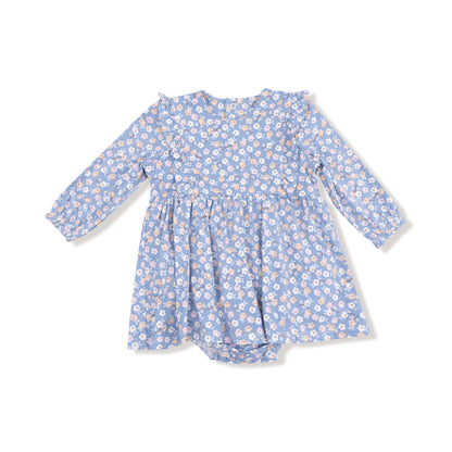 Country Calico Ruffle LS Bodysuit Dress