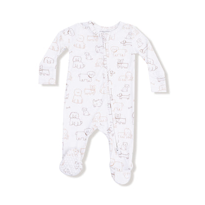 Neutral Pups 2 Way Zipper Footie