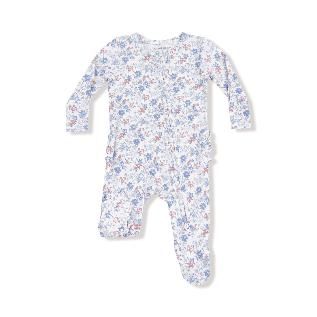 Country Girl Floral 2 Way Zipper Ruffle Back Footie