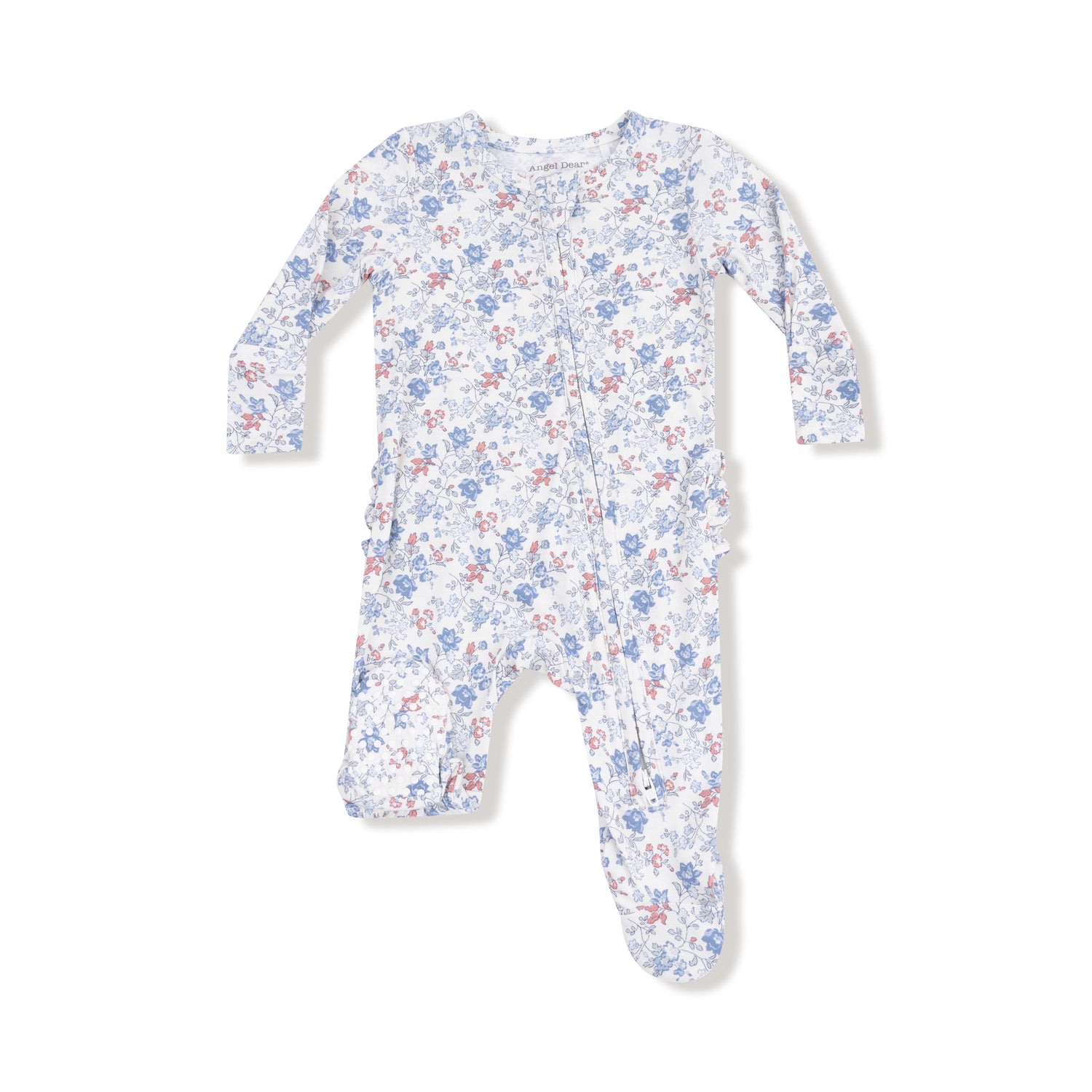 Country Girl Floral 2 Way Zipper Ruffle Back Footie