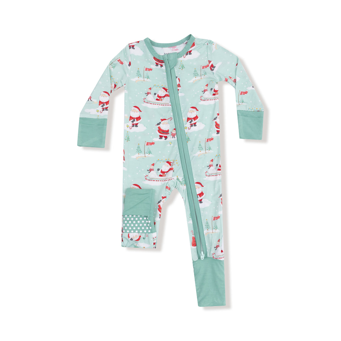 Golfing Santa And Elves 2 Way Zipper Romper