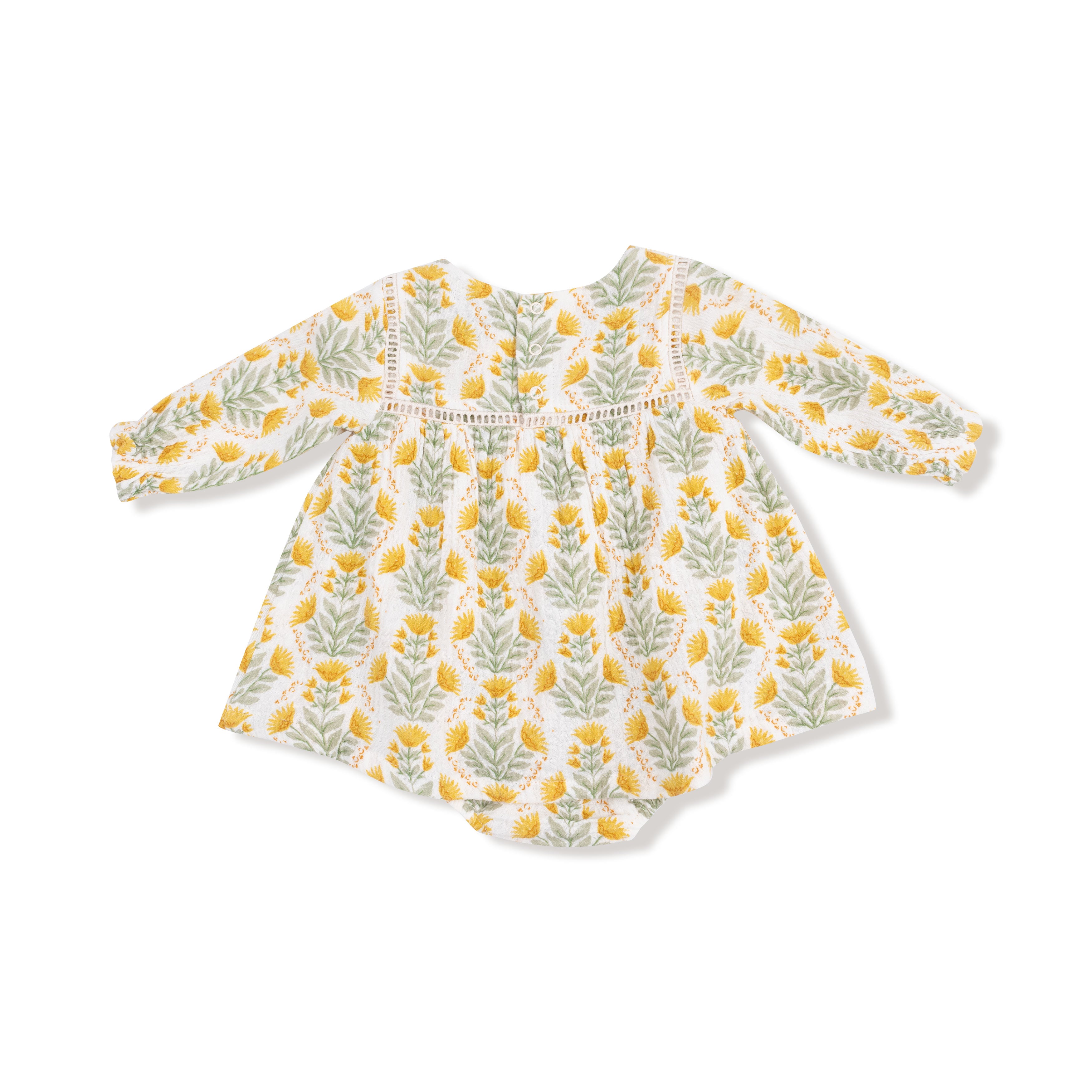 Winter Dandelions Puffed L/s Bubble w/Skirt &amp; Ladder Trim