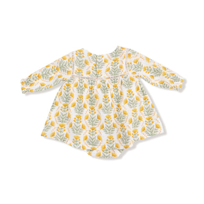 Winter Dandelions Puffed L/s Bubble w/Skirt &amp; Ladder Trim