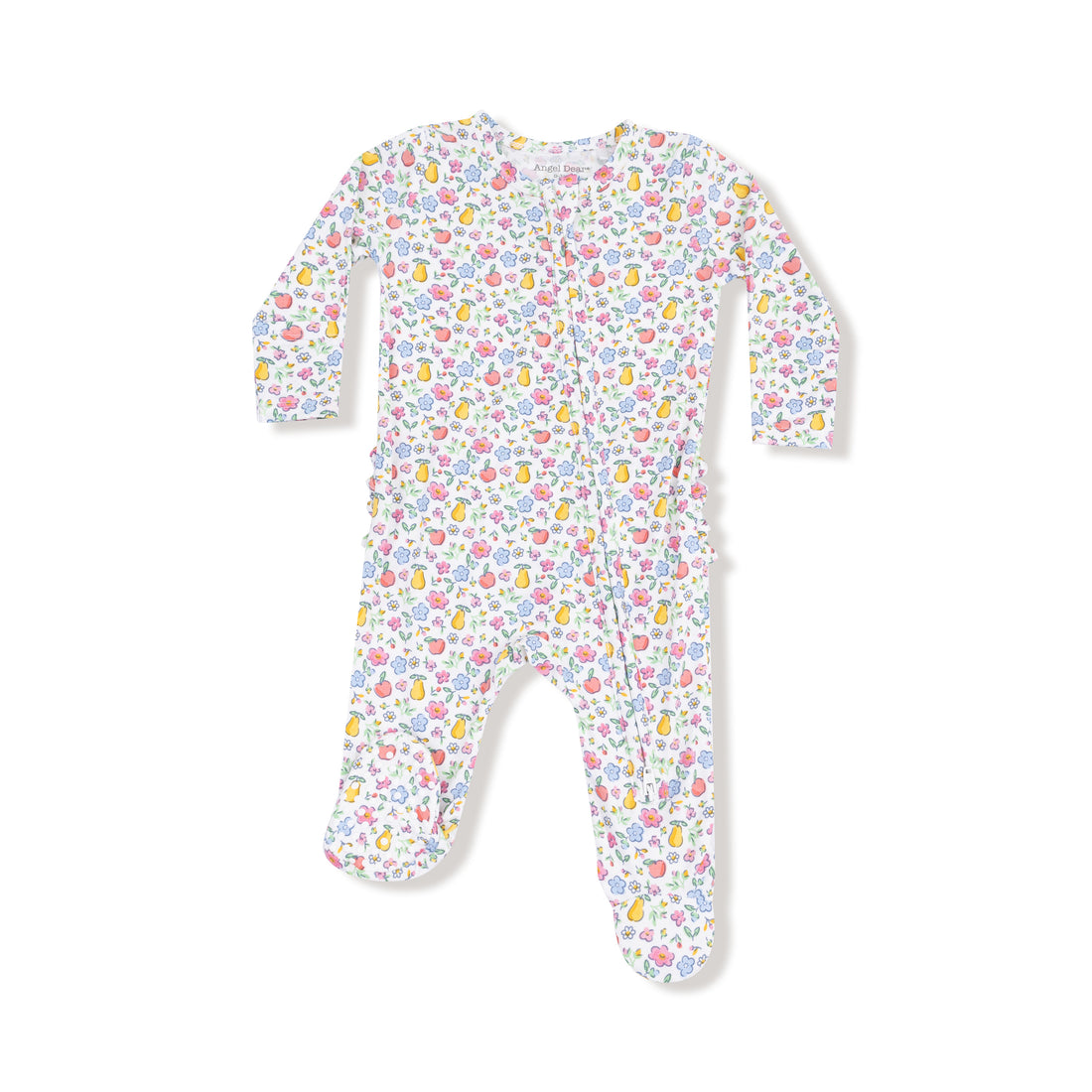 Fall Fruit Floral 2 Way Zipper Ruffle Back Footie