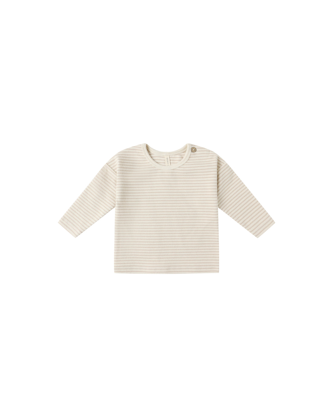 Long Sleeve Tee: Oat Micro Stripe