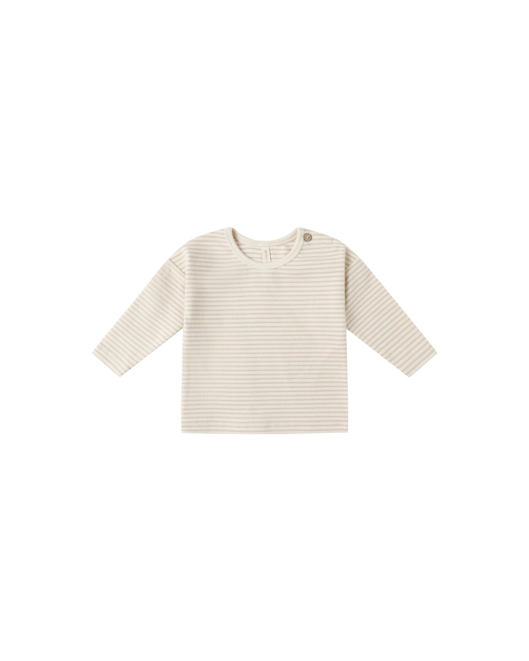 Long Sleeve Tee: Oat Micro Stripe