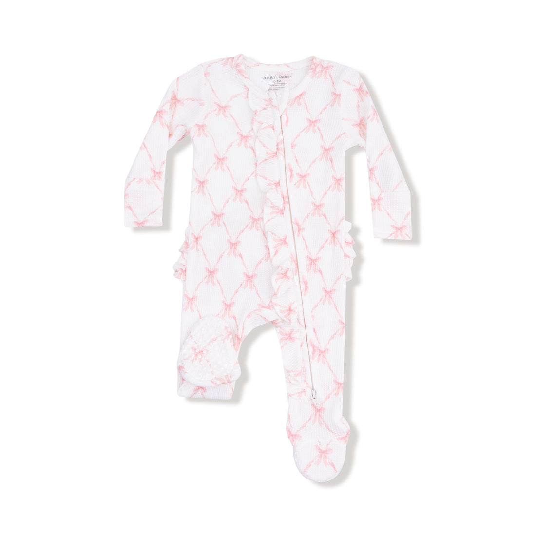 Ribbon Bow Trellis 2 Way Ruffle Zipper Footie