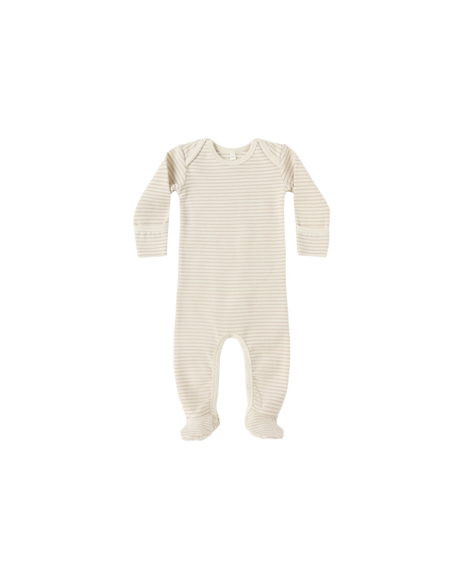 Baby Footie: Oat Micro Stripe