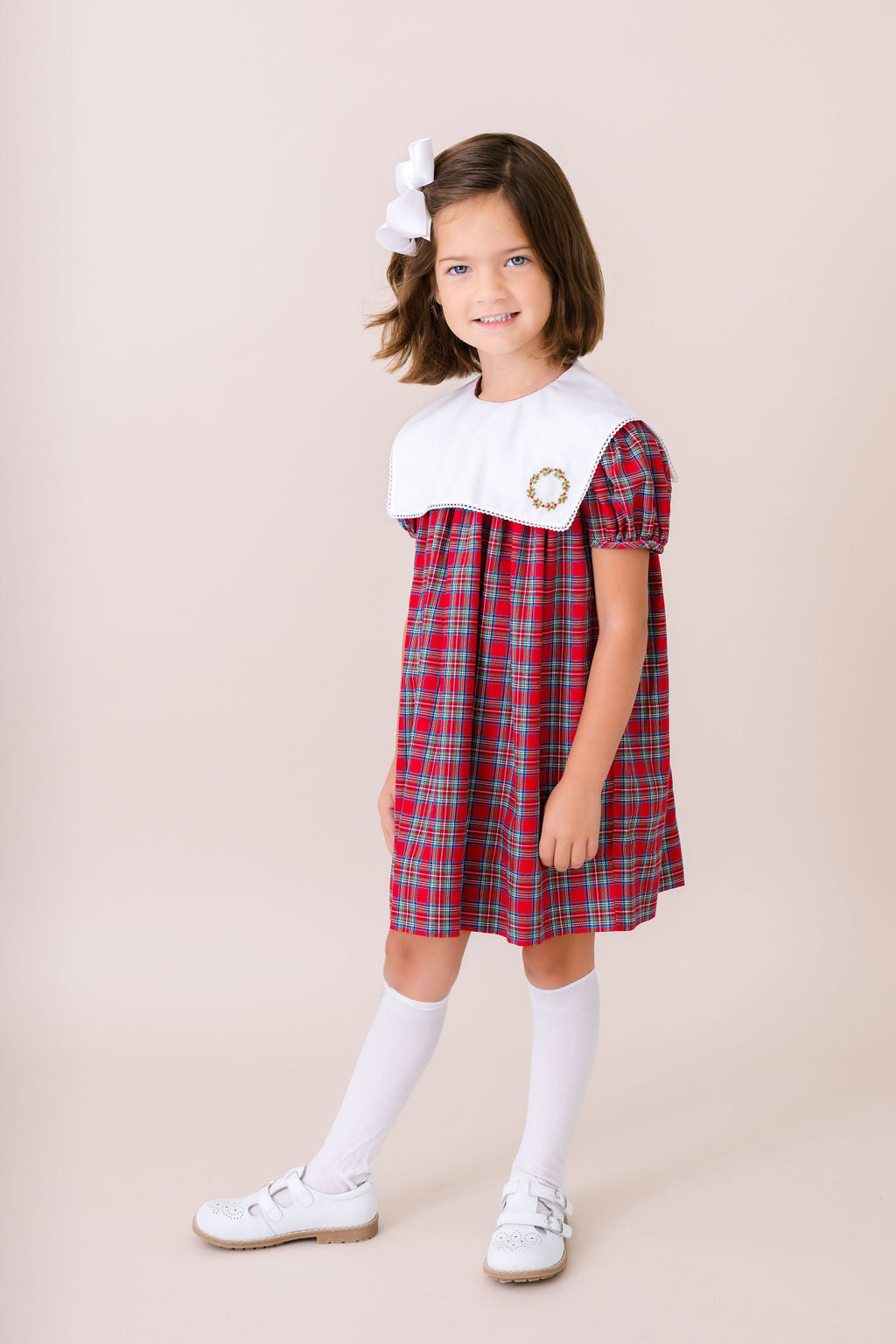 Hope Chest Dress: Woodstock Plaid, Wreath