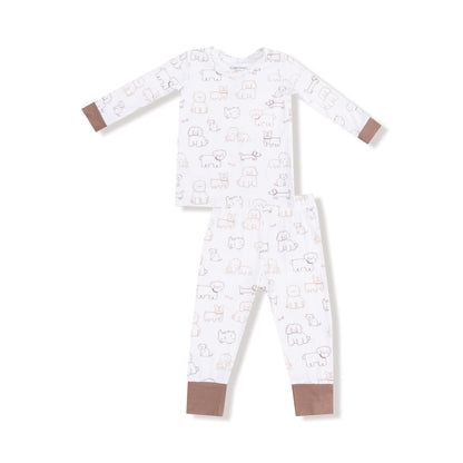 Neutral Pups LS Loungewear Set