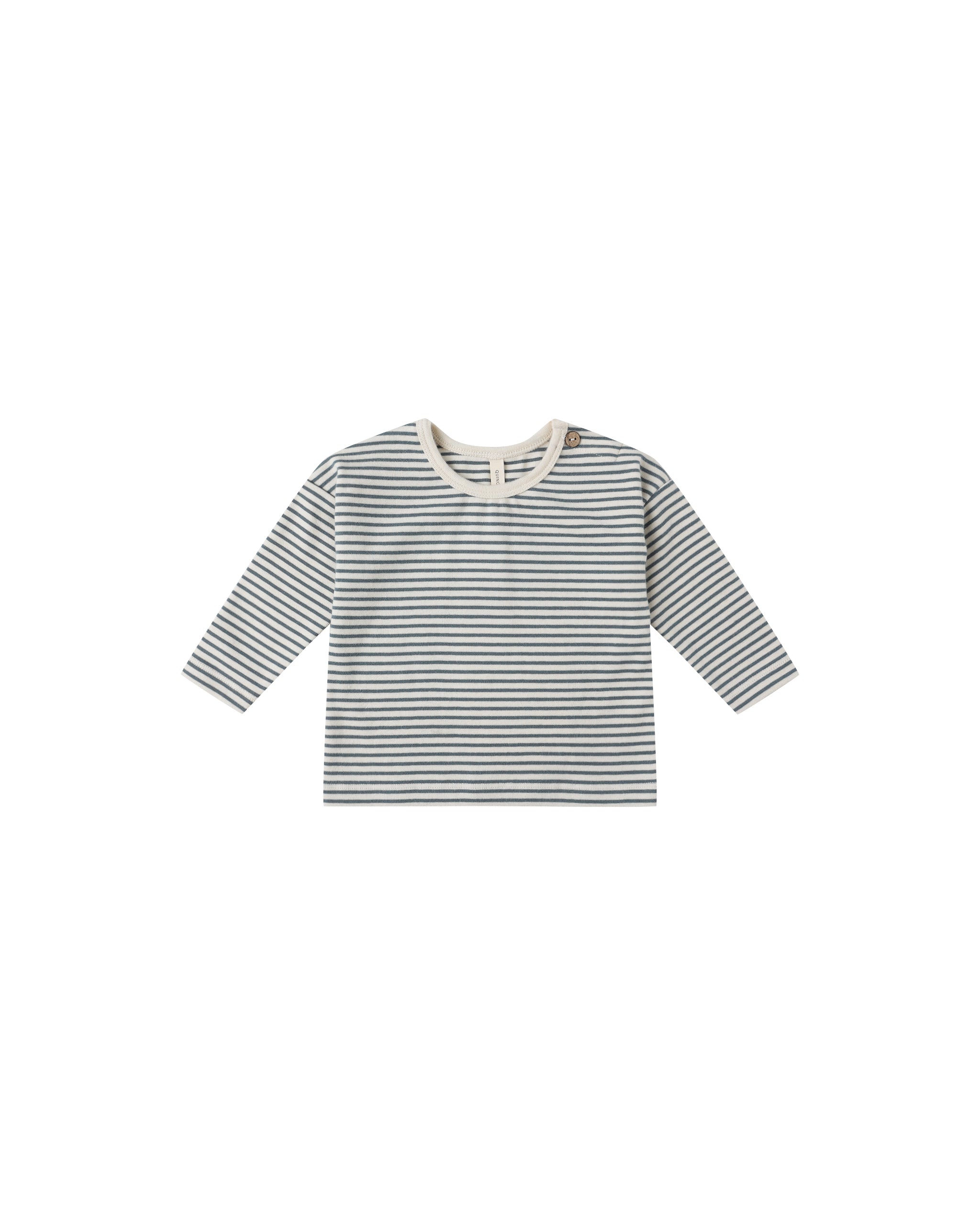 Long Sleeve Tee: Ocean Micro Stripe