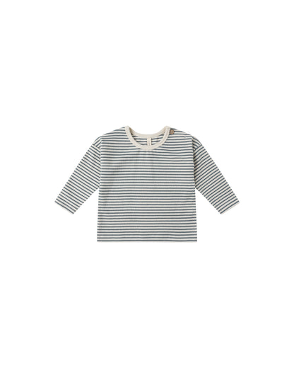 Long Sleeve Tee: Ocean Micro Stripe