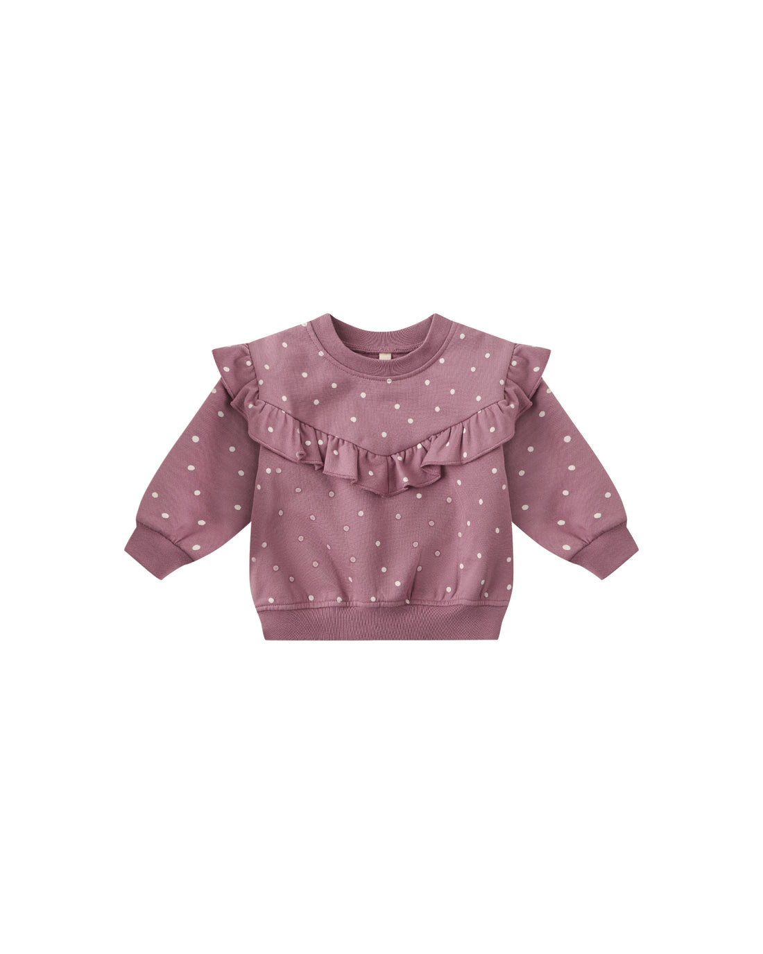 Ruffle Fleece Sweatshirt: Polka Dots