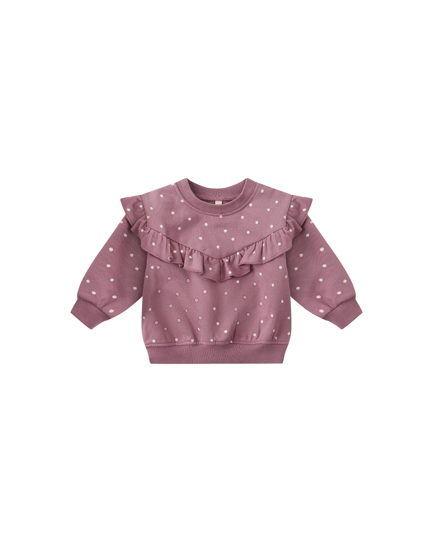 Ruffle Fleece Sweatshirt: Polka Dots