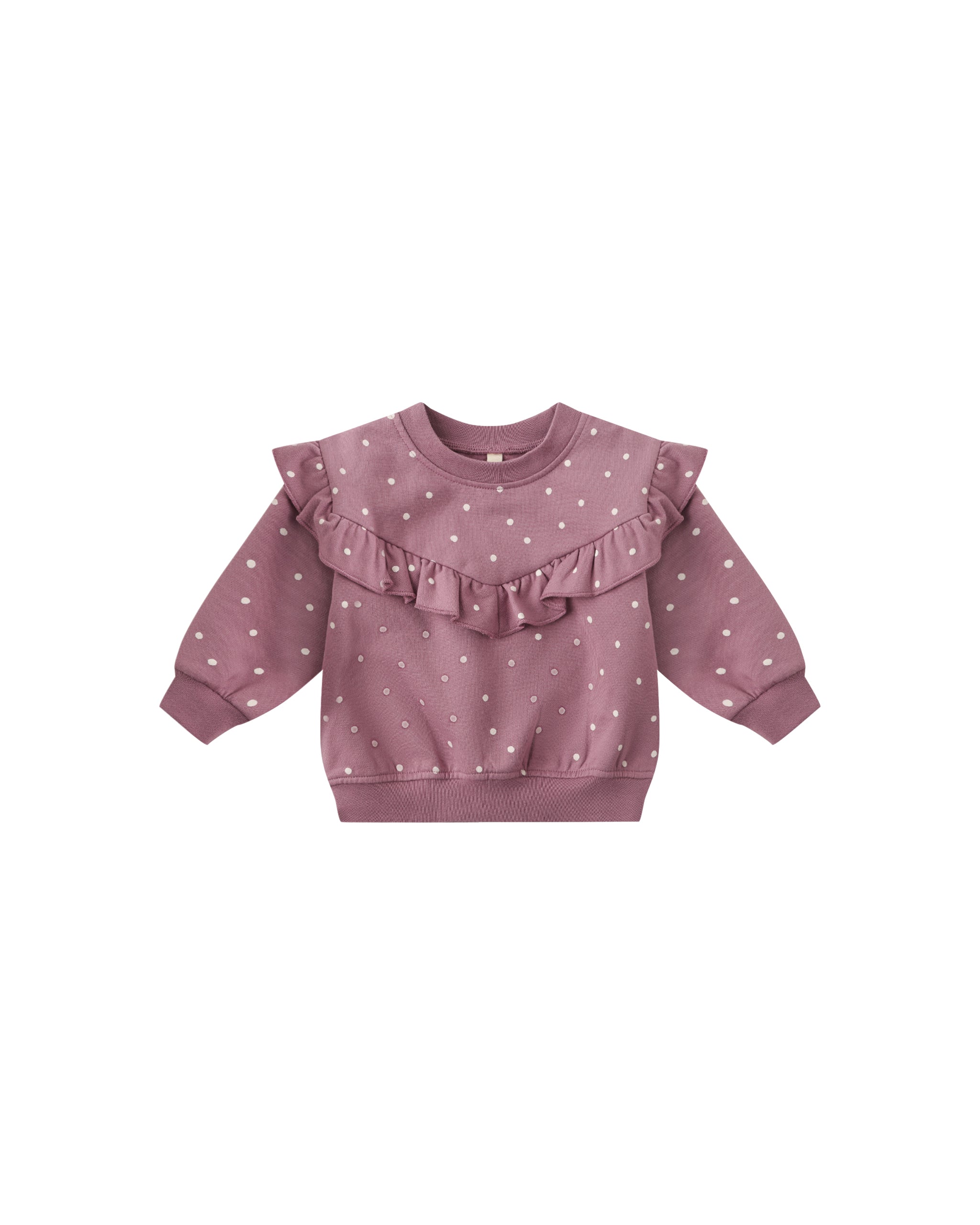 Ruffle Fleece Sweatshirt: Polka Dots