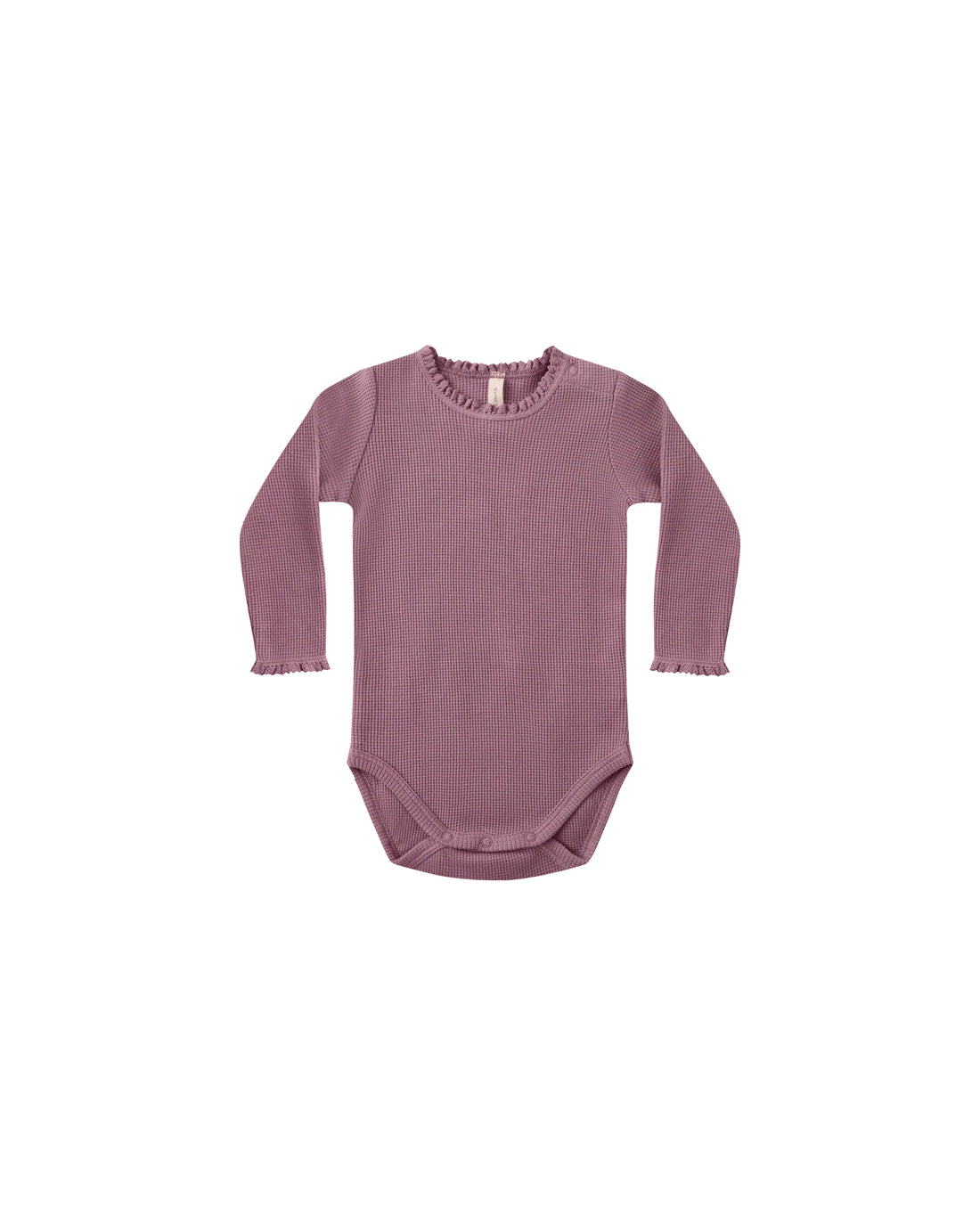 Waffle Long Sleeve Bodysuit: Mullberry