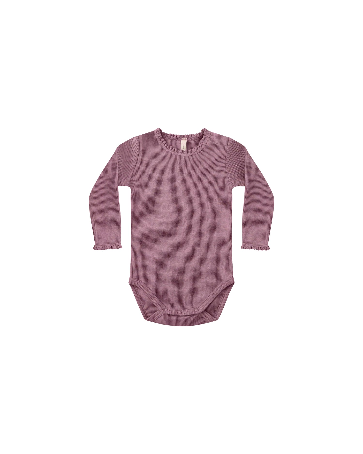Waffle Long Sleeve Bodysuit: Mullberry
