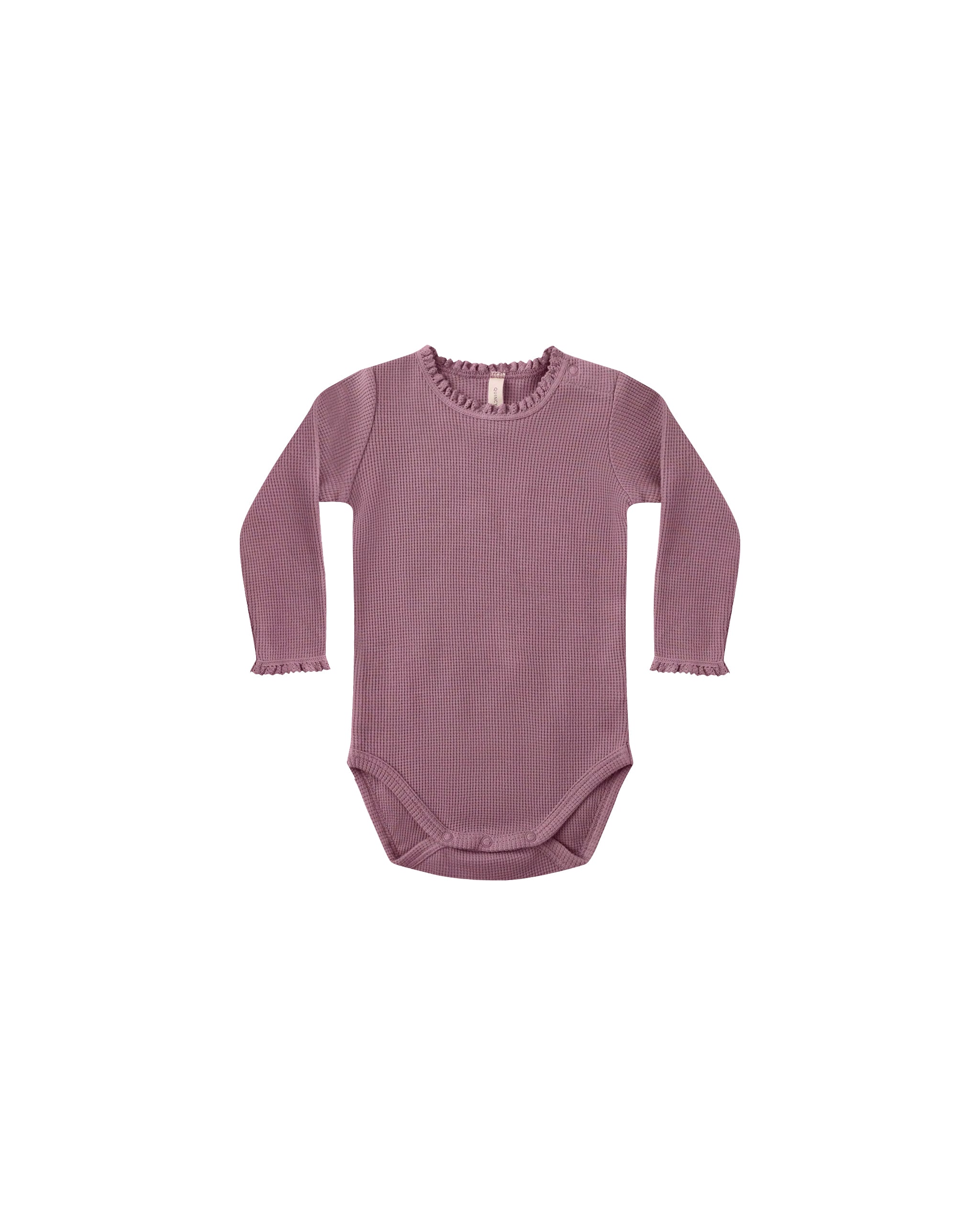 Waffle Long Sleeve Bodysuit: Mullberry