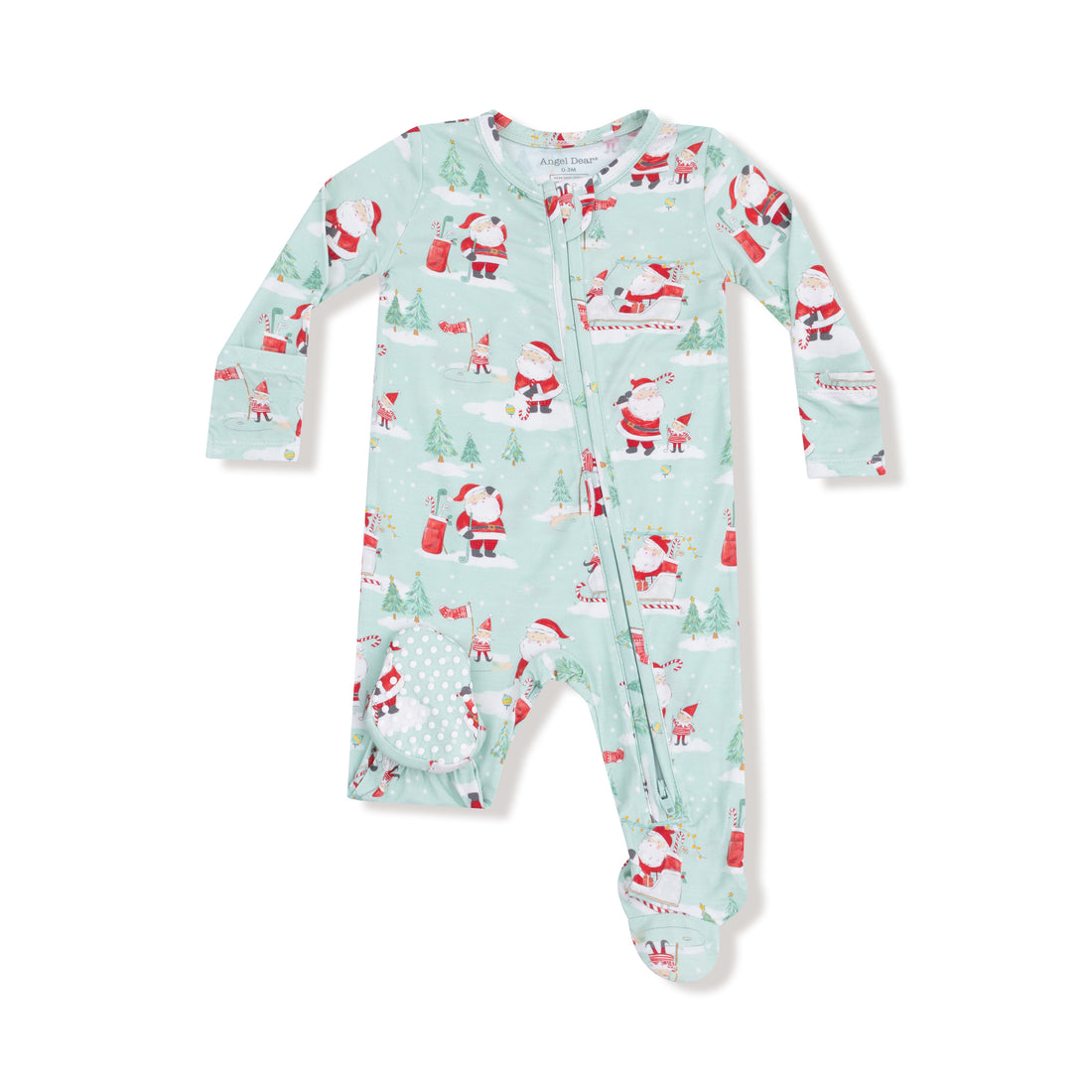 Golfing Santa And Elves 2 Way Zipper Footie
