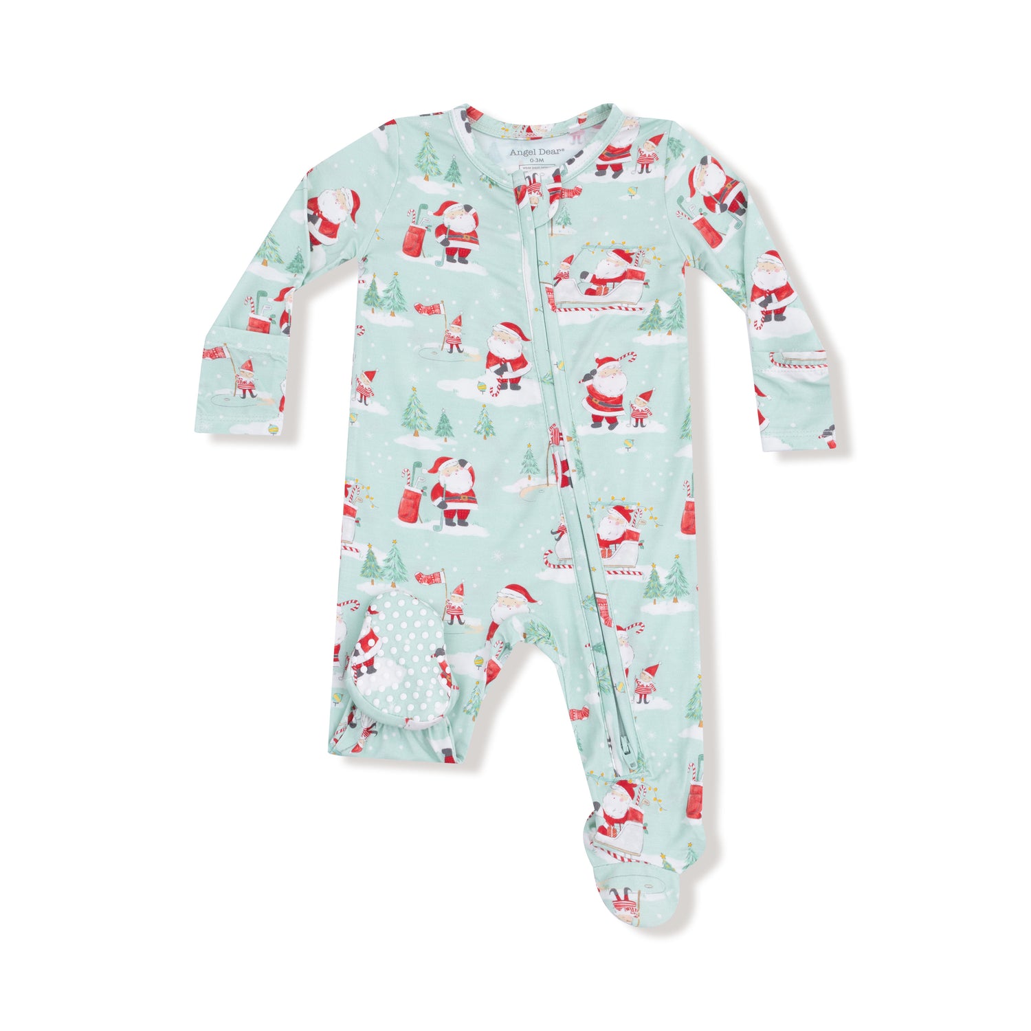 Golfing Santa And Elves 2 Way Zipper Footie