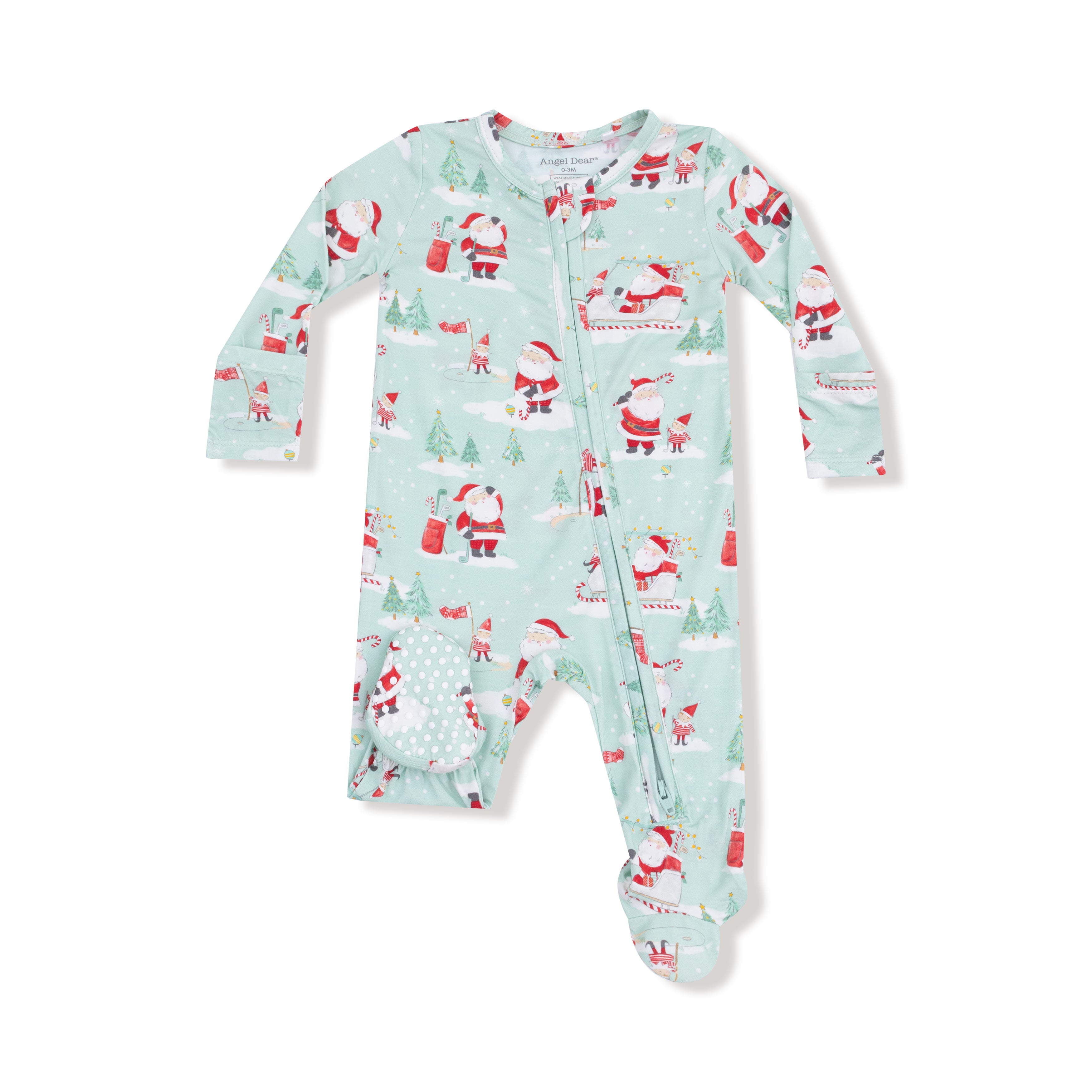 Golfing Santa And Elves 2 Way Zipper Footie